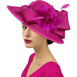 Dressfan Vintage Fascinator Hats for Women,20s 50s Linen Flower Hat for Derby/Church/Wedding/Cocktail/Tea Party, One Size