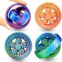 2 x 3D Printed Toy Fidget Spinner - 4PCS Stress Relief Sensory Toy for Adults, Office Desk Toy, Stocking Stuffers Bulk Birthday Party Halloween