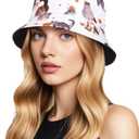 DOCILA Bucket Hat for Women Animal Print Reversible Fisherman Hats Packable All Seasons Sun Protection Caps