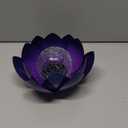 Huaxu Solar Lights for Outdoor Decor, Purple Lotus Flower Light, Waterproof LED Crackle Globe Glass Lamp for Garden, Patio, Yard, Porch, Pathway, Ground, Tabletop Christmas Gifts for Mom, Women