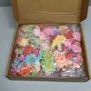 210 Pcs Mini Silk Flower Heads Small Fake Rose Daisy Faux Flowers Bulk for Crafts Artificial 3D Loose Fabric Flowers Heads Sunflower Bulk for Wedding Hair Cap Dresses Decorations (Bright Colors Mixed)