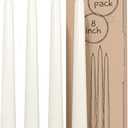 CANDWAX Ivory Taper Candles 8 inch Dripless - Set of 4 Tapered Candle Ideal for Dinner - Smokeless and Unscented Candlesticks Long Burning