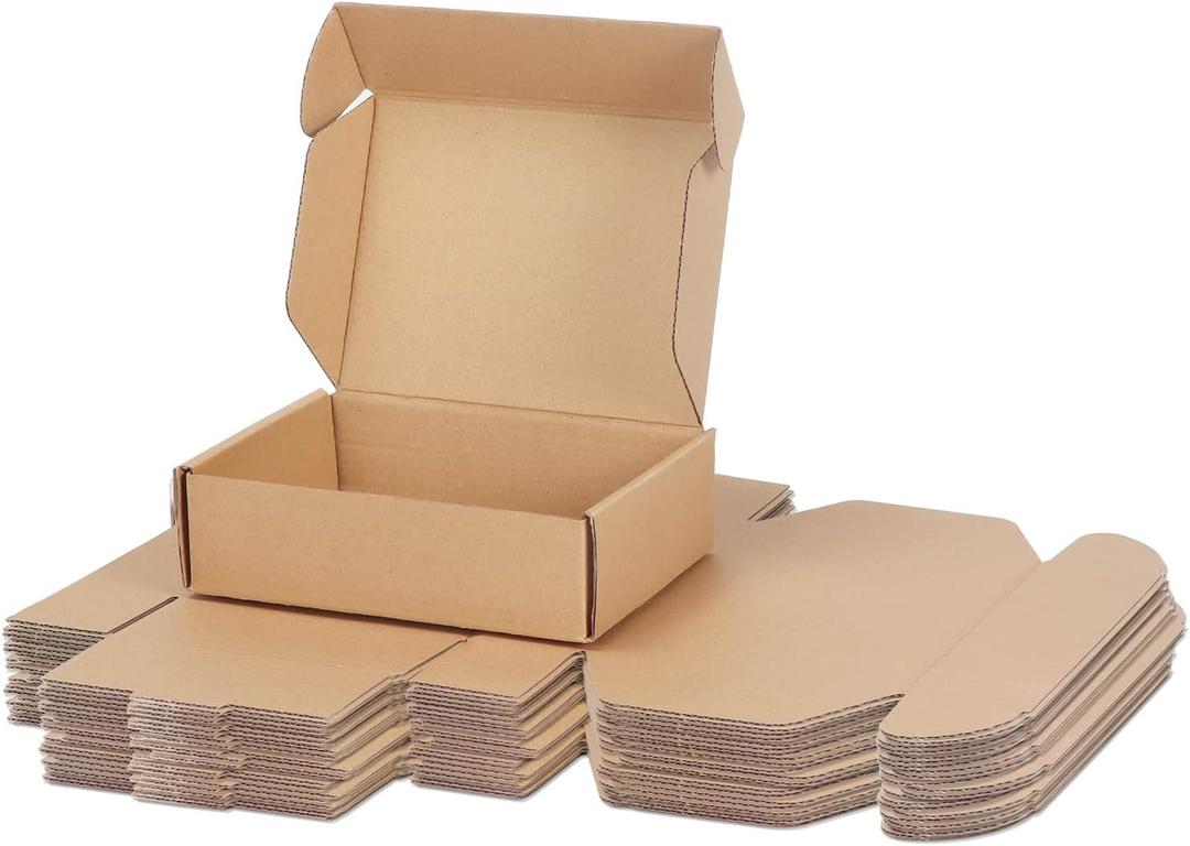 PHAREGE 7x5x2 inch Shipping Boxes Bulk 25 Pack Brown, Tab Lock Tuck Top Mailer Boxes for Packaging Small Business, Small Cardboard Gift Boxes for Wrapping Mailing Present