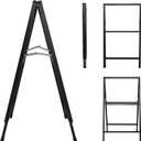 Metal Sign Stand Sidewalk Sign - Heavy Duty Slide-In Folding A Frame Double Sided Outdoor Commercial Signs Poster Display Easel Pedestal Holder Floor Sign Stand
