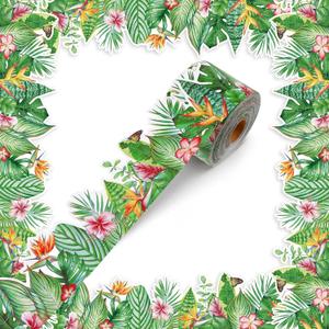 Tenceur Greenery Bulletin Board Border Decorations Green Eucalyptus Tropical Plants Trim Bulletin Board Borders for Office Whiteboard Wall Chalkboard Decor(120 ft,Jungle Plants)