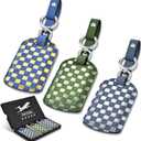 Luggage Tags for Suitcases Travel Accessories: Leather Luggage Tag 3 Pack TSA Approved, Airplane Travel Essentials for Men, Bag Tags for Luggage Long Flight Must Haves Travels Gifts Airport Essentials (Dark Color)