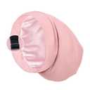 PARISBELLA Satin Sleep Cap Bonnet for Women, Stay On All Night Hair Wrap with Adjustable Strap for Curly Hair, Pink, Pack of 1 (Solid Color-pink)