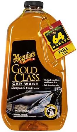 Meguiar's Gold Class Car Wash - Get Professional Results in a Foam Cannon or as a Bucket Wash - Get a Clean and Glossy Finish That's Safe for All Paint Types - 64 Oz