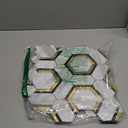 Soulscrafts 3-Sheet Peel and Stick Backsplash Tile 3'' Hexagon PVC White Marble Stone with Gold Metal Self-Adhesive Mosaic Decor Sticker for Kitchen Wall Tile Bathroom