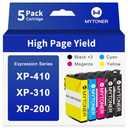 Remanufactured for Epson 200 Ink Cartridges Combo Pack Replacement for 200 XL Ink Cartridge for Printer Expression XP-200 XP-300 XP-310 XP-400 XP-410 Workforce WF-2520 WF-2530 (5 Pack)