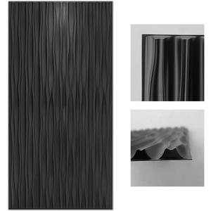 Art3d Black Large PVC 3D Wall Panels for Interior Wall Dcor, Drop Ceiling Tile 2x4, 3D Textured Wavy Wall Panels Decorative, Pack of 6 Tiles(47.2"23.6")