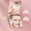 Compact Mirror, Rechargeable 30X Magnifying Mirror with 3 Lighting Modes & Dimmable Brightness, Portable Travel Makeup Mirror with Light, Essentials for Travel, Pocket, Purse Pink