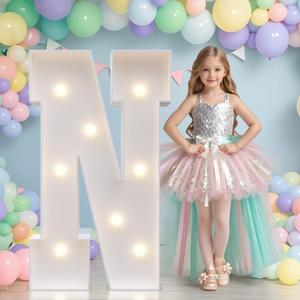 JoyMuse Marquee Letters 3 Feet Tall, Light Up Letters 3FT with Lights, Large Letters for Party, Letter N Light Up Letters for Graduation Proposal Wedding Birthday Homecoming Decorations