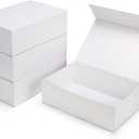 Ditwis 4 Pack 13.8x9x4.3 Inches Gift Boxes with Magnetic Closure Lids, White Magnetic Box for Wedding, Groomsmen Bridesmaid Proposal, Birthdays, Mother's Day