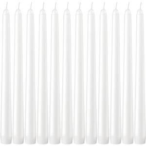 Dripless Taper Candles - Unscented White Candles Bulk - Candle Sticks Long Burning 7.5-8 Hours - for Candlesticks, Dinner Table, Vigil, Advent, Christmas, Thanksgiving, Kwanzaa - 12 Pack,10 Inch Tall