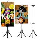 EBLIKI Poster Stands for Display - Floor Poster Board Holder Poster Display Stand Retractable Banner Stand Outdoor Sign Holder, Double-Side Tripod Height up to 80" (Pack of 1）