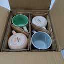 12 OZ Coffee Mugs Set of 4, Modern Ceramic Coffee Mugs Set with handle for Tea/Latte/Cappuccino/Milk/Cocoa. (colorful)