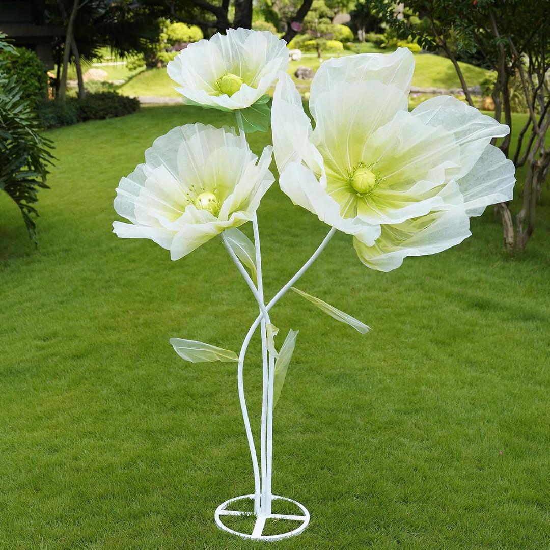 Giant Artificial Flower Decor with Stand,Oversized Freestanding Gradient Statement Flower for Wedding Flower Decor,Event,Commercial Display,Photo Backdrop & Home Decoration (Cyan)