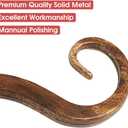Jardim 2 Pack 6 Inch Premium Decorative Metal Iron Wall Hook, Indoor Outdoor Plant Hanger, Rustic Hanging Gardening Bracket Hook, for Planters, Bird Feeders, Lanterns, Wind Chimes (Coffee)