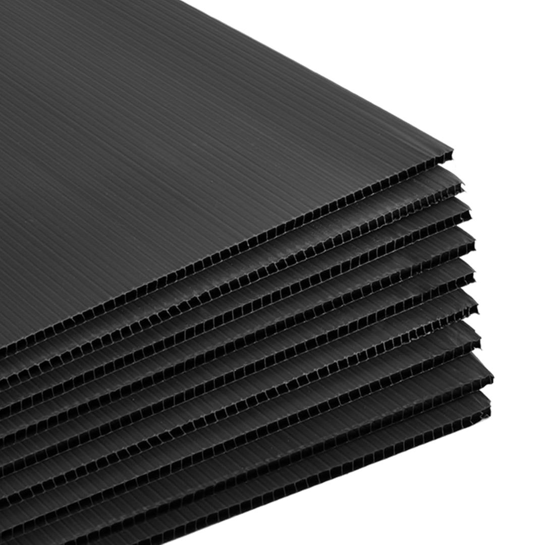 Patelai 3 Pcs 24 x 36 Inches Corrugated Plastic Sheet Corrugated Poster Board 4mm Thick Waterproof Blank Board Sheets Plastic Yard Sign for Garage and Estate Sale, Indoor and Outdoor Use(Black)