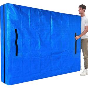 Mattress Bags for Moving, BETU Mattress Protector Waterproof Mattress Cover Twin Size Storage Bags with 8 Heavy-Duty Handles and Zipper for College Bed Extra Thick Large Reusable (77"x42"x15" Blue)