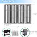Grill Grates for Char Griller 5050, 5650, 2121, 3001, 5072, 2123, 2828, 3072, 3030, 3008, 4000, King Griller 3008, 5252, 19 3/4 Inch Cast Iron Cooking Grate for Char-griller Replacement Parts.