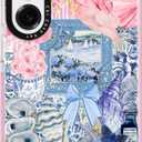 for Samsung Galaxy S23 Case, Coastal Vintage Collage Pattern with Flowers & Shells, Military-Grade Drop Protection, Vintage Seaside Soft Slim TPU Cover with Camera Protection for Girls (Sunflower1)