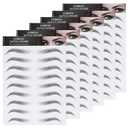 Molain Brow Tattoo Eyebrow Peel Off Temporary Tint Waterproof 4d Realistic Sticker Angled Stencil Removal Practice Drawing Color Sheets Patches Women Girls Makeup(6 PCS Black)