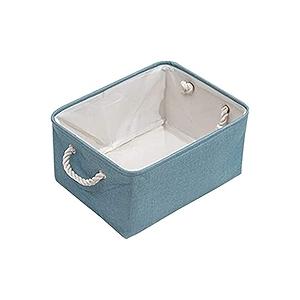3Packs Closet Storage Bins, Extra Large Canvas Cloth Storage Bins Shelf Fabric Storage Basket with Drawstring Closure Collapsible Organizing Baskets for Playroom Yarn Towels Dog Cats Baby Toys (BLUE)