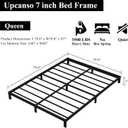 Upcanso 7 Inch Queen Bed Frame No Box Spring Need, Low Profile Metal Platform Bed Frame Queen Size, Heavy Duty Support Bedframes, Easy Assembly