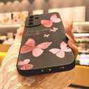 2 x for Samsung Galaxy A13 5G/A04S Phone Case, Fashion Flower Pattern Design Girls Women Liquid Silicone Cover, Slim Shockproof and Scratch-Resistant Soft Case for Samsung A13 - Butterfly Black
