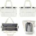 Dog Purse Carrier for Small Dogs, Small Cat Purse Carrier Soft with Large Pocket, Portable Pet Carrier Tote Bag with Safe Leash (White)