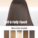 Brown Wig With Bangs 26 Inch Long Straight Wigs for Women Dark Brown Layered Hair Synthetic Heat Resistant Hair for Daily Party Use