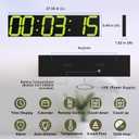 CHKOSDA Digital Wall Clock, Oversize Digital Clock with Auto Dimmer, Huge Countdown Timer with Remote Control, 27" Wide Led Display, 6 Digits, Wall Mount, Date and Temperature Yellow
