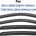 Window Visors Rain Guards for 2014-2020 Chevy Impala, Out-Channel Window Vent Wind Deflectors Visors Shades for 14-20 Impala