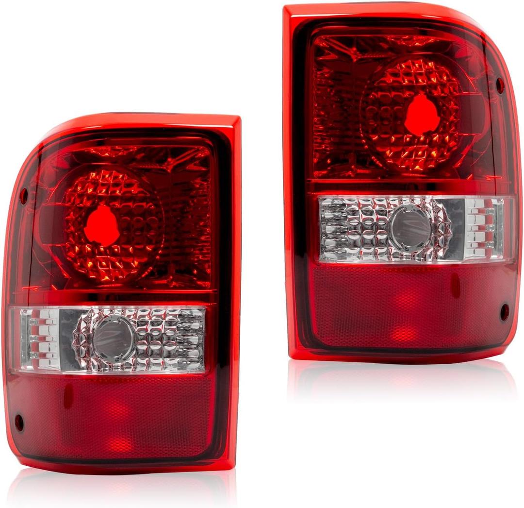 Pair of Tail Lights For 2006-2011 Ford Ranger, Direct Fit Left & Right Replacement Assembly, OE-Style ABS Housing (Core Support Brackets Included, Bulbs Not Included)