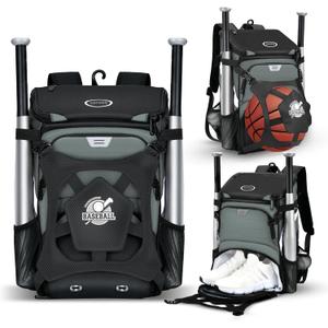 Baseball Backpack for Adult and Youth, Large Capacity Lightweight Softball Bag With Shoe Compartment and Fence Hook for TBall Bat & Equipment, Waterproof for Helmet, Gloves 