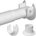 Closet Rods for Hanging Clothes,17 to 75 Inches 1.3 Inch Diameter Heavy Duty Metal Closet Rod Closet Bar for Wardrobes,Closet-White