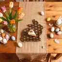 Bokon 100 Pcs Easter Paper Plates Disposable Bunny Shaped Plates Brown Rabbit Easter Party Tableware for Spring Holiday Dining Kitchen Party Supplies