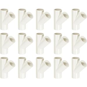 MECCANIXITY 10 Pcs PVC Fitting, 3 Way 45 Degree 1" 0.8" PVC Connectors PVC Elbow PVC Pipe Fittings PVC Coupling PVC Furniture Corner Connector for DIY Garden Support Structure, White