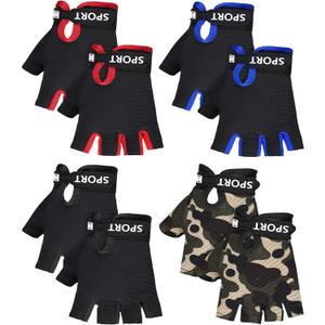 SATINIOR 4 Pairs Kids Half Finger Cycling Gloves Non Slip Sports Gloves for Summer Outdoor Sports Children (2-5 Years)