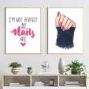 Fashion Pink Makeup Nails Canvas Wall Art Cartoon Nail Polish Posters Prints Nails Art Picture Girl Beauty Salon Prints Pop Art for Nails Salon Wall Decor Unframed