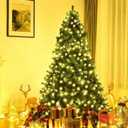 7 ft. Pre Lit Artificial Christmas Tree Hinged Artificial Xmas CM23972US