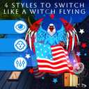 Independence Day Projector Lights 4th of July Projector Patriotic Waterproof Outdoor Indoor LED Spotlight with Dynamic American Flag Patterns for Garden Yard Party Decor (Hawk)