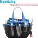 Mesh Shower Caddy Basket, 8 Large Pockets Quick Dry Shower Tote Bag, Portable Bathroom Caddy for College Dorm, Blue