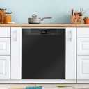 QUGRL Black Dishwasher Magnet Cover Front Door 23x26 in Decorative Refrigerator Covers Magnetic Sheet Sticker Wash Machine Fridge Panel Decal for Kitchen Appliance