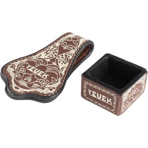 Leather Magnetic Chalk Holder,Portable Pool Cue Chalk Holder with Fixed Clip,Silent Chalk Holder Pool Billiards,Pool Cue Chalk Case for Square Pool Billiards Pool Table Accessories (Brown)