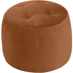 MeMoreCool Stuffed Round Pouf Ottoman Foot Rest, Floor Pouf Foot Stool with Soft Foam Chunk Filling, Round Small Ottoman Footstool Circle Footrest for Couch Living Room, Corduroy Coffee