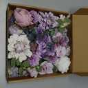 Floweroyal Artificial Flowers Combo Purple Flowers Mix Silk Flowers Dahlia Roses with Stems for DIY Wedding Bridal Bouquets, Baby Shower, Floral Arrangement, Table Centerpieces, Home Decorations.