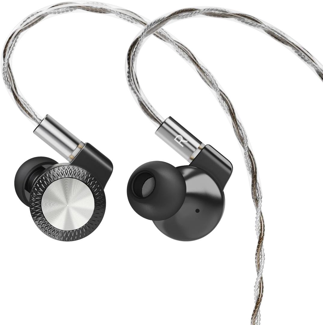 ARTTI T10 Pro in-Ear Monitor, Dual Magnetic Circuit 14.2mm Planner Driver HiFi IEM Earphones, Wired Gaming Earbud with Full Metal Housing, Detachable OFC Cable for Singer Musician Audiophile (Black)